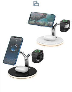3 in 1 wireless charging dock for smartphones and earbuds