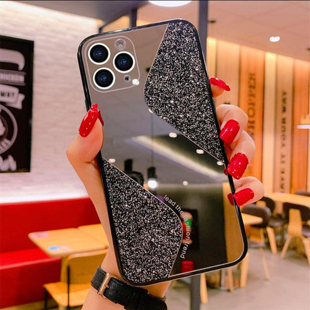 Bling Glitter Makeup Mirror Phone Case For iPhone - Mobile Gadget HQ