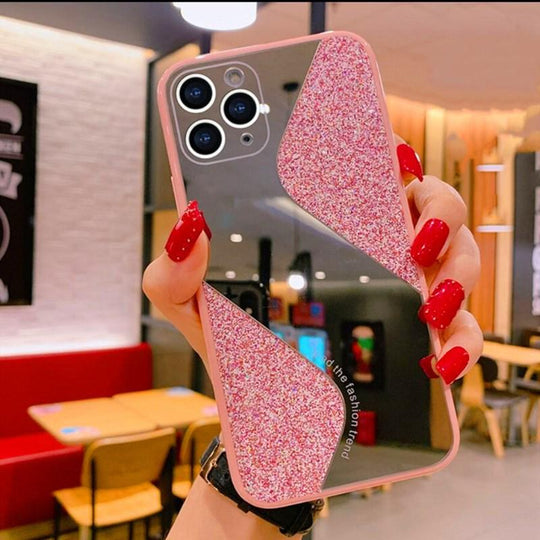 Bling Glitter Makeup Mirror Phone Case For iPhone - Mobile Gadget HQ