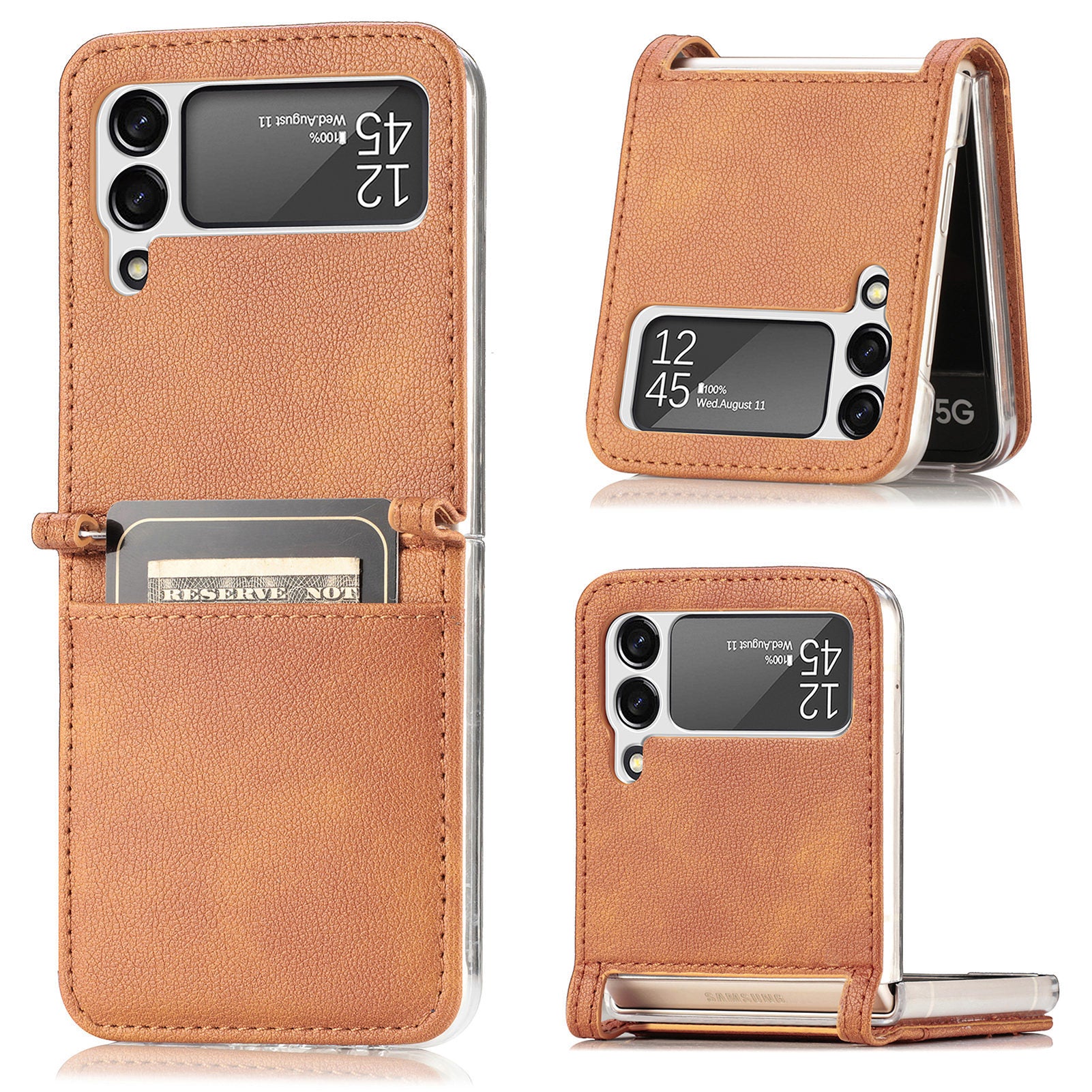 Wallet Phone Case with Card Slots for Samsung Galaxy Z Flip 3 5G