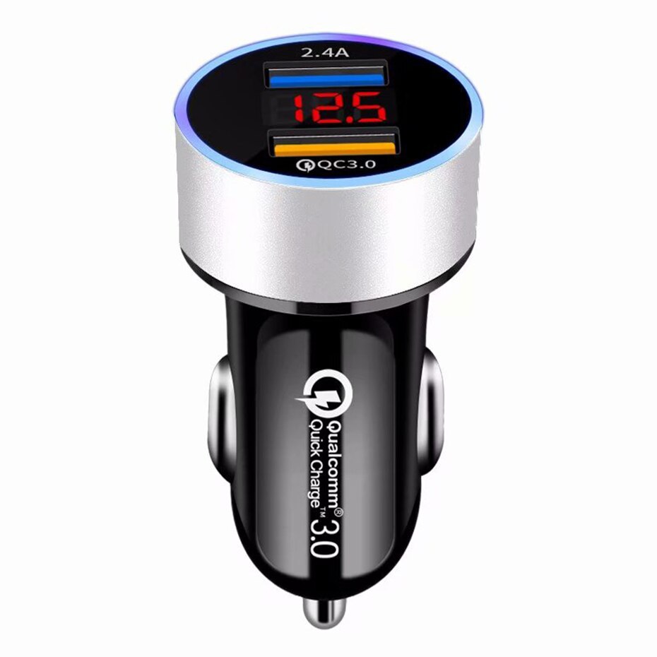 Dual USB Car Charger with LCD Display - Mobile Gadget HQ