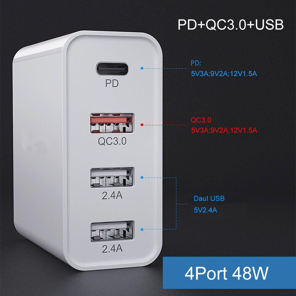 USB C Mobile Phone Wall Charger with PD Port - Mobile Gadget HQ