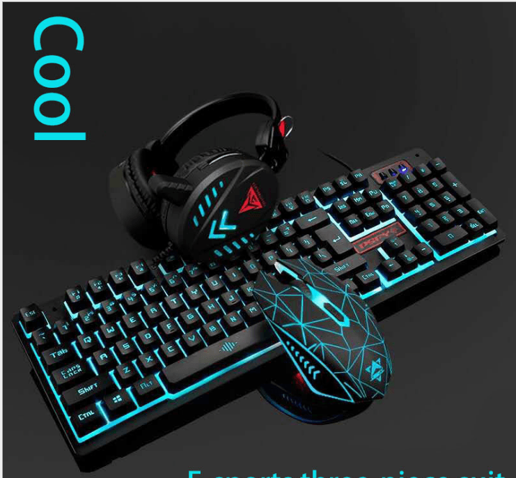 Gaming LED Keyboard Mouse Headset Gaming Combo Wired RGB LED Backlit 104 Key Keyboard - Mobile Gadget HQ