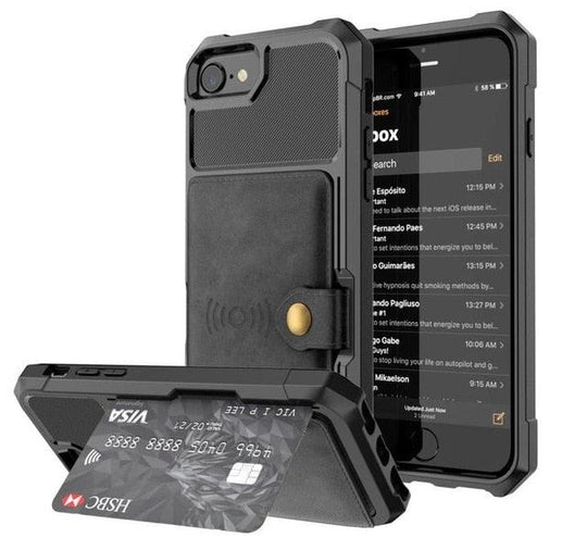 Leather Wallet Phone Case For iPhone with Flip Cover - Mobile Gadget HQ