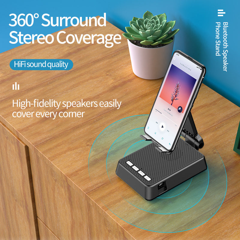 Cell Phone Stand with Wireless Bluetooth Speaker Phone Holder with Speaker - Mobile Gadget HQ