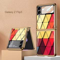 Ultra Thin Hard Plating Glass Shockproof Phone Cover for Samsung Galaxy Z Flip 3