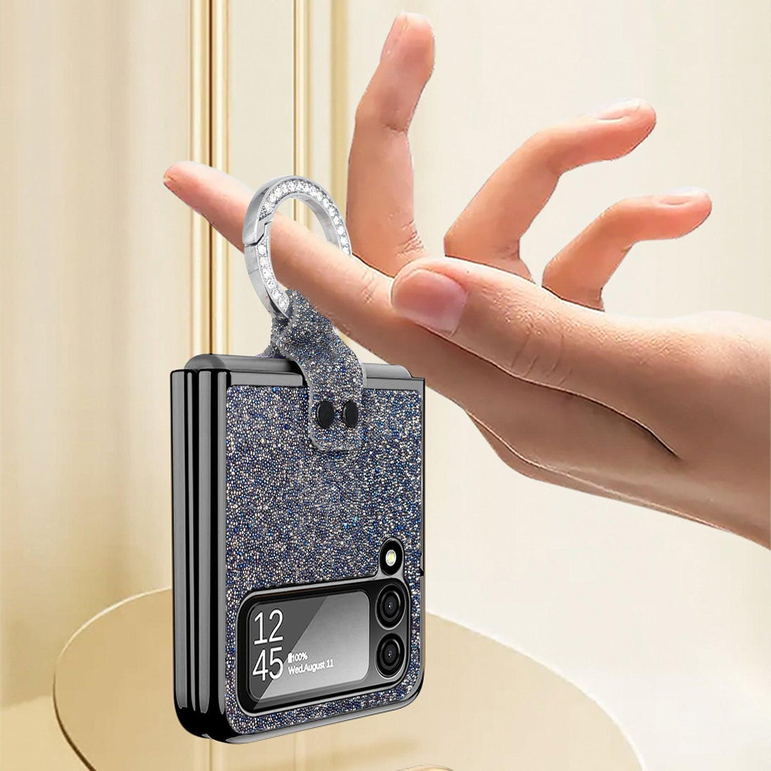 Bling Glitter Ring Phone Case for Galaxy Z Flip4 - Mobile Gadget HQ