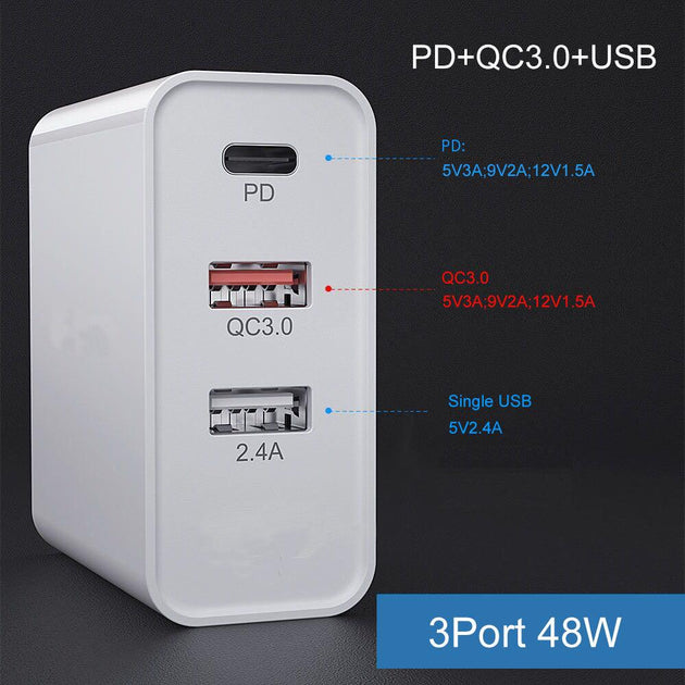 USB C Mobile Phone Wall Charger with PD Port - Mobile Gadget HQ