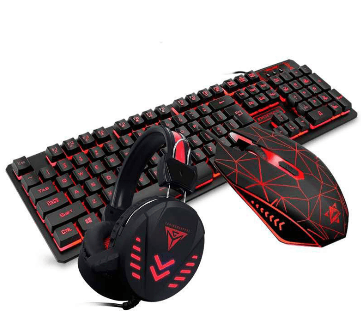 Gaming LED Keyboard Mouse Headset Gaming Combo Wired RGB LED Backlit 104 Key Keyboard - Mobile Gadget HQ