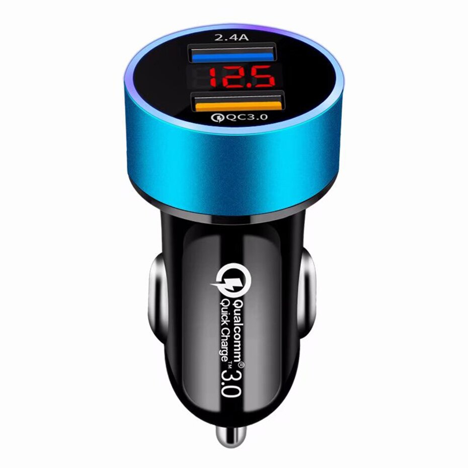 Dual USB Car Charger with LCD Display