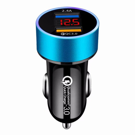 Dual USB Car Charger with LCD Display - Mobile Gadget HQ