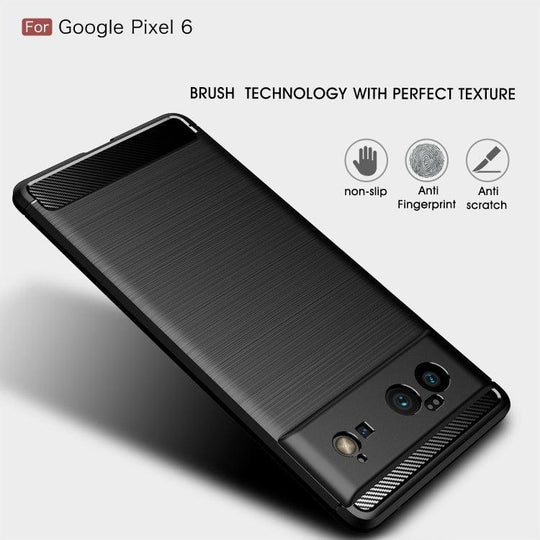 For Google Pixel 6 Brushed Texture Carbon Fiber TPU Case(Navy Blue) - Mobile Gadget HQ