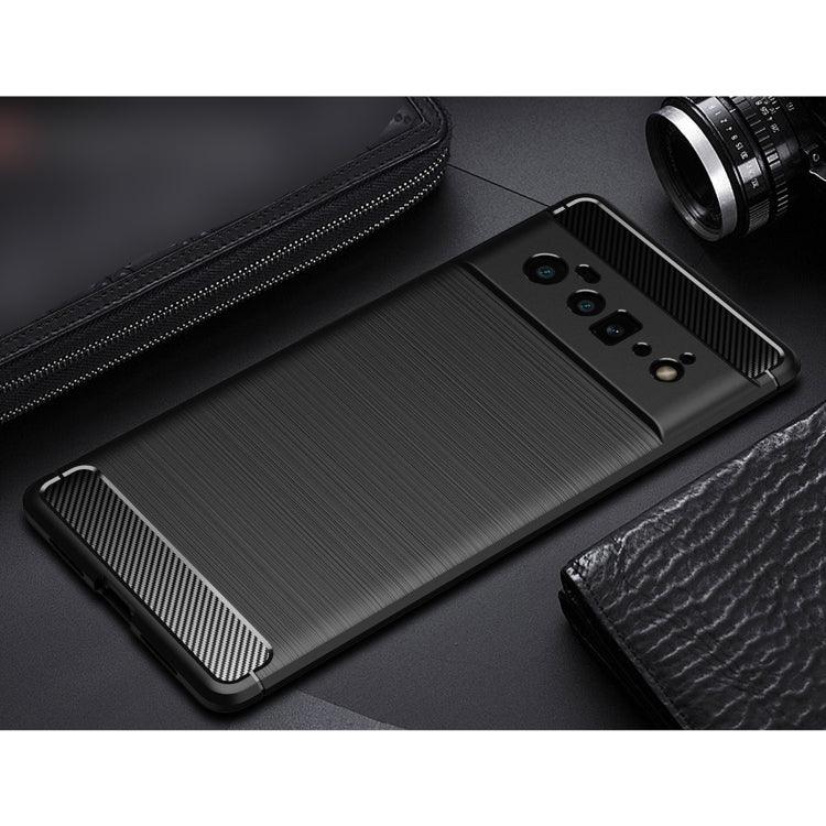 For Google Pixel 6 Pro Brushed Texture Carbon Fiber TPU Case(Black) - Mobile Gadget HQ
