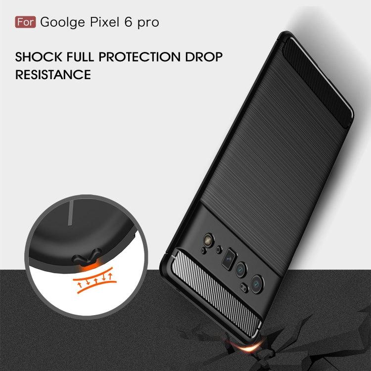 For Google Pixel 6 Pro Brushed Texture Carbon Fiber TPU Case(Black) - Mobile Gadget HQ
