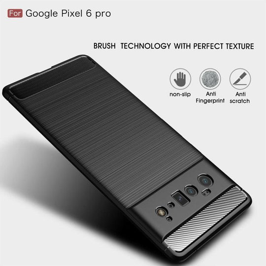 For Google Pixel 6 Pro Brushed Texture Carbon Fiber TPU Case(Navy Blue) - Mobile Gadget HQ