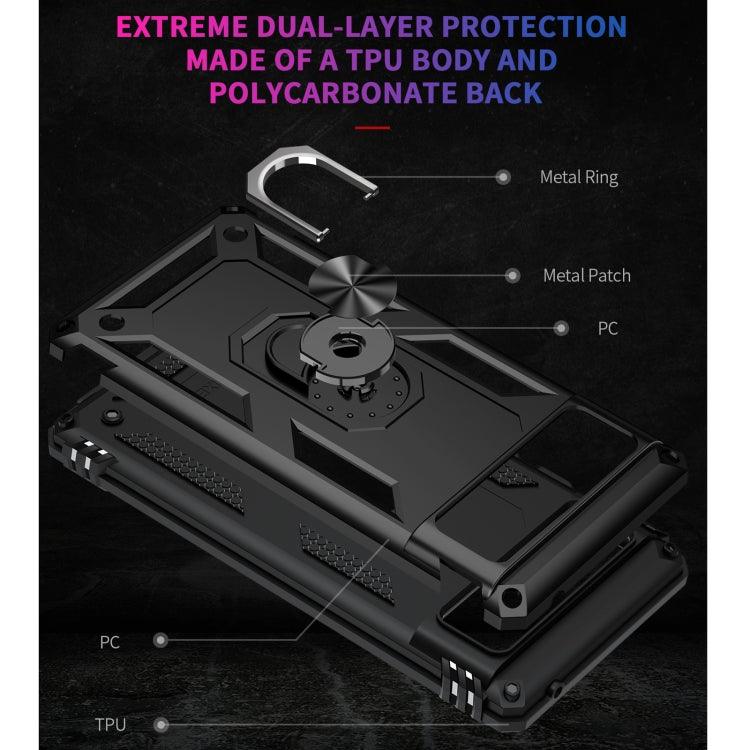 For Google Pixel 6 Shockproof TPU + PC Protective Case with 360 Degree Rotating Holder(Black) - Mobile Gadget HQ