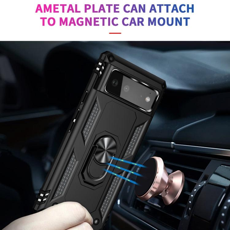 For Google Pixel 6 Shockproof TPU + PC Protective Case with 360 Degree Rotating Holder(Black) - Mobile Gadget HQ