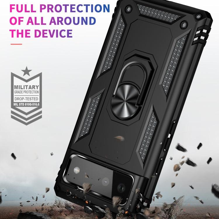 For Google Pixel 6 Shockproof TPU + PC Protective Case with 360 Degree Rotating Holder(Black) - Mobile Gadget HQ