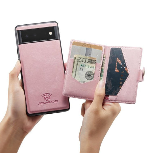 For Google Pixel 6 JEEHOOD Retro Magnetic Detachable Phone Protective Case(Pink) - Mobile Gadget HQ