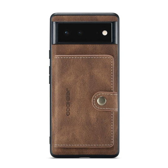 For Google Pixel 6 JEEHOOD Retro Magnetic Detachable Phone Protective Case(Brown) - Mobile Gadget HQ