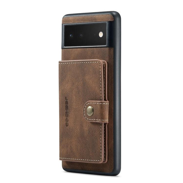 For Google Pixel 6 JEEHOOD Retro Magnetic Detachable Phone Protective Case(Brown) - Mobile Gadget HQ