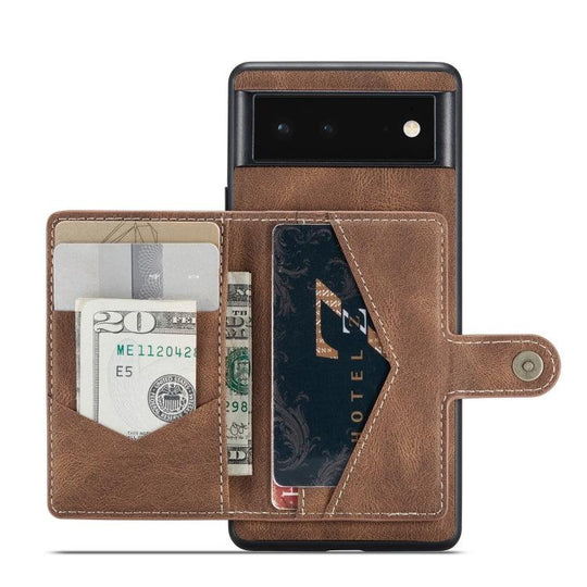 For Google Pixel 6 JEEHOOD Retro Magnetic Detachable Phone Protective Case(Brown) - Mobile Gadget HQ