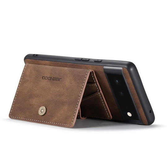 For Google Pixel 6 JEEHOOD Retro Magnetic Detachable Phone Protective Case(Brown) - Mobile Gadget HQ