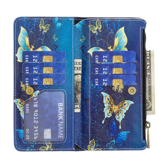 For Google Pixel 6 Colored Drawing Pattern Zipper Horizontal Flip Phone Leather Case with Holder & Card Slots & Wallet(Gold Butterfly) - Mobile Gadget HQ