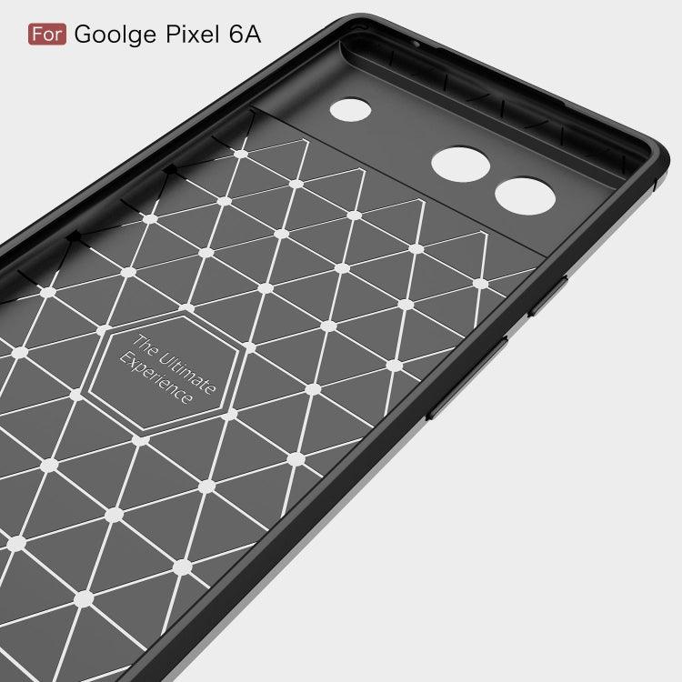 For Google Pixel 6a Brushed Carbon Fiber Texture Shockproof TPU Phone Case(Blue) - Mobile Gadget HQ