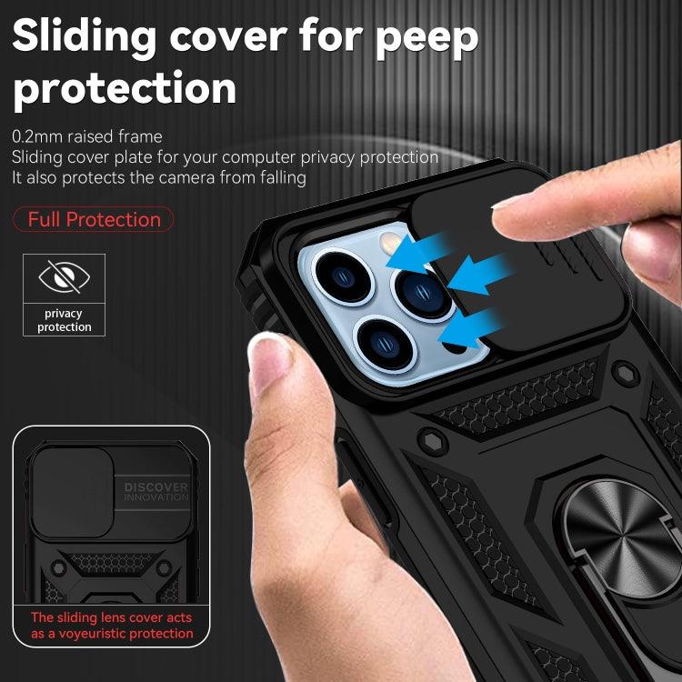 For iPhone 13 Pro Max Sliding Camshield Holder Phone Case (Black) - Mobile Gadget HQ