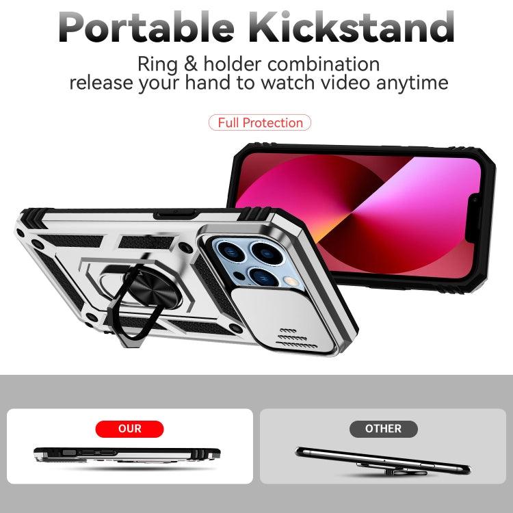 For iPhone 13 Pro Max Sliding Camshield Holder Phone Case (Silver) - Mobile Gadget HQ