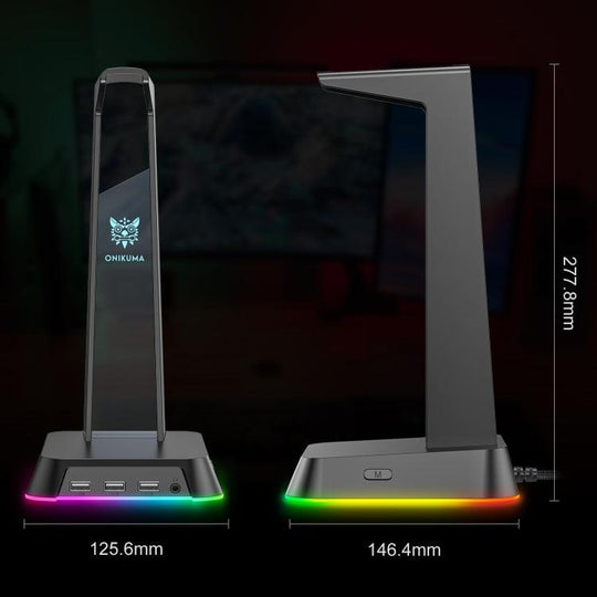 ONIKUMA ST-2 RGB Lighting Headset Holder Stand(Black) - Mobile Gadget HQ