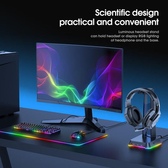 ONIKUMA ST-2 RGB Lighting Headset Holder Stand(Black) - Mobile Gadget HQ