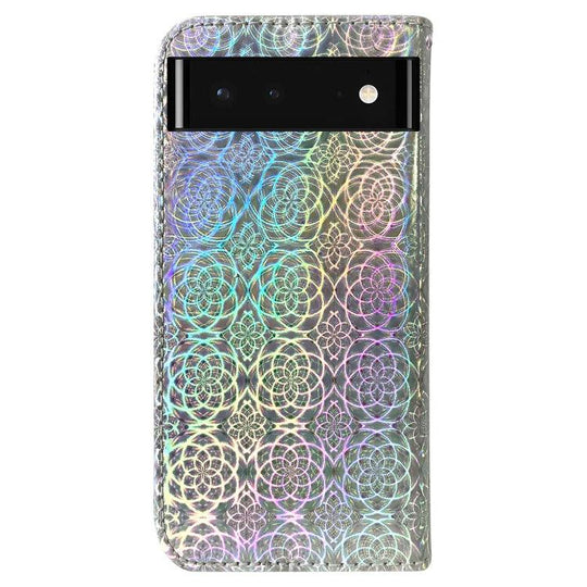 For Google Pixel 6 Colorful Magnetic Buckle Leather Phone Case(Silver) - Mobile Gadget HQ