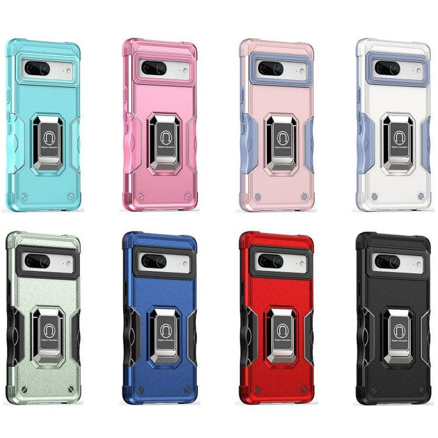 For Google Pixel 7 5G Ring Holder Non-slip Armor Phone Case(Black) - Mobile Gadget HQ
