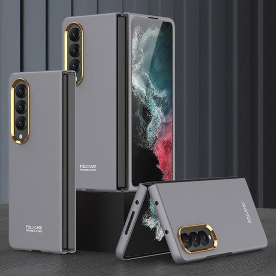 For Samsung Galaxy Z Fold4 GKK Ultra-thin Electroplating Lens Frame Phone Case(Grey) - Mobile Gadget HQ