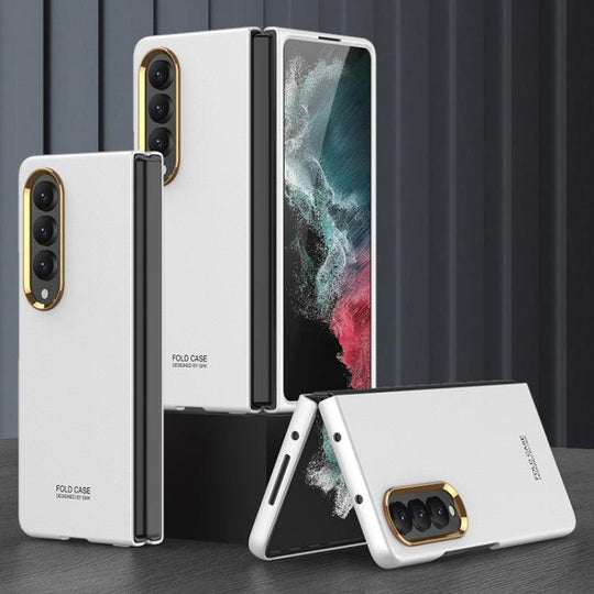 For Samsung Galaxy Z Fold4 GKK Ultra-thin Electroplating Lens Frame Phone Case(White) - Mobile Gadget HQ