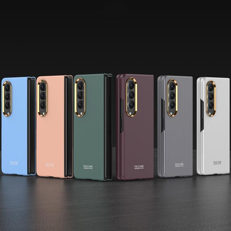 For Samsung Galaxy Z Fold4 GKK Ultra-thin Electroplating Lens Frame Phone Case(White) - Mobile Gadget HQ