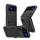 For Samsung Galaxy Z Flip4 Metal Shock-proof Phone Case With Holder(Black) - Mobile Gadget HQ