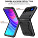 For Samsung Galaxy Z Flip4 Metal Shock-proof Phone Case With Holder(Black) - Mobile Gadget HQ