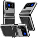 For Samsung Galaxy Z Flip4 Metal Shock-proof Phone Case With Holder(Silver) - Mobile Gadget HQ