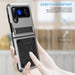 For Samsung Galaxy Z Flip4 Metal Shock-proof Phone Case With Holder(Silver) - Mobile Gadget HQ