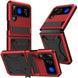 For Samsung Galaxy Z Flip3 5G Metal Shock-proof Phone Case With Holder(Red) - Mobile Gadget HQ