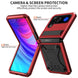 For Samsung Galaxy Z Flip3 5G Metal Shock-proof Phone Case With Holder(Red) - Mobile Gadget HQ