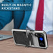 For Samsung Galaxy Z Flip3 5G Metal Shock-proof Phone Case With Holder(Silver) - Mobile Gadget HQ