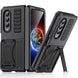 For Samsung Galaxy Z Fold4 Metal Shock-proof Phone Case With Holder(Black) - Mobile Gadget HQ