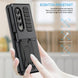 For Samsung Galaxy Z Fold4 Metal Shock-proof Phone Case With Holder(Black) - Mobile Gadget HQ