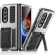 For Samsung Galaxy Z Fold4 Metal Shock-proof Phone Case With Holder(Silver) - Mobile Gadget HQ