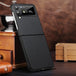 For Samsung Galaxy Z Flip4 Litchi Texture Genuine Leather Phone Case(Black) - Mobile Gadget HQ