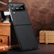 For Samsung Galaxy Z Flip4 Litchi Texture Genuine Leather Phone Case(Black) - Mobile Gadget HQ